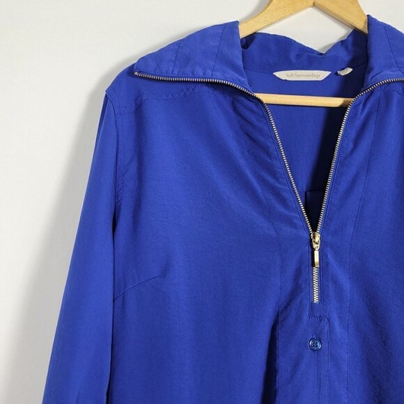 Soft Surroundings Women's Loretta Tunic Top in Electric Blue Long Sleeve Size M - Picture 2 of 13
